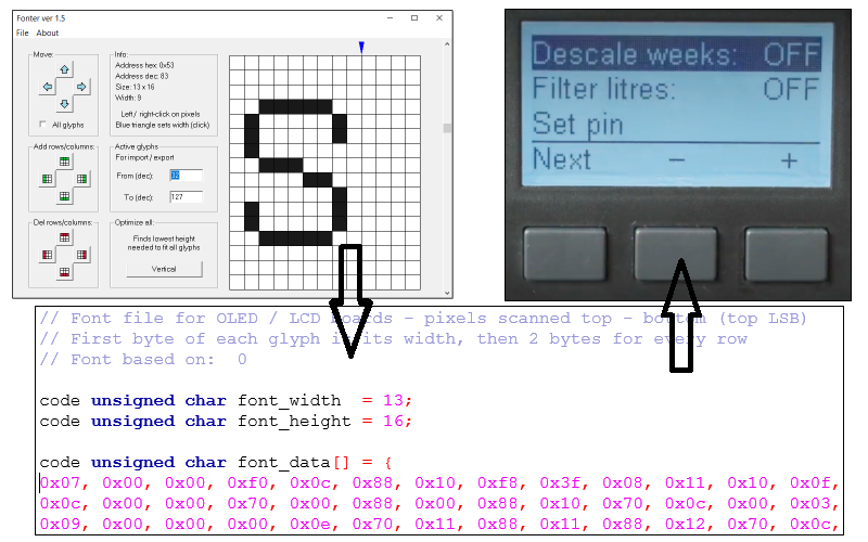 Embedded font designer